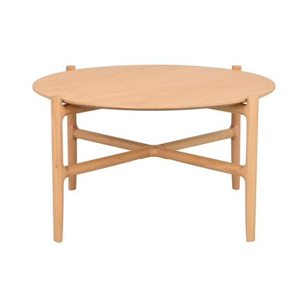 Masă de cafea din lemn de stejar natural Rowico Holton, ø 80 cm