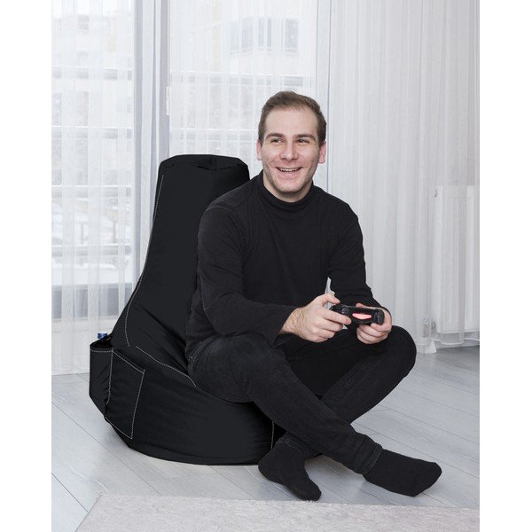 Fotoliu bean bag negru EVA Sport – Floriane Garden-image-2