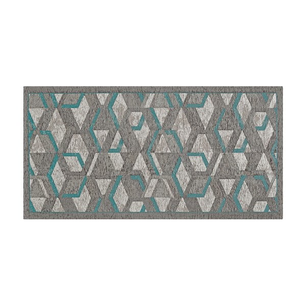 Traversă Floorita Hypnotik, 55 x 115 cm, gri-albastru-image-2