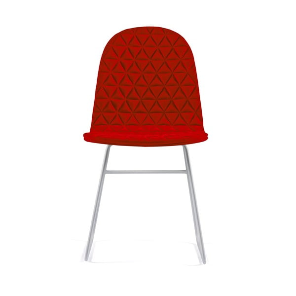 Scaun cu picioare metalice Iker Mannequin V Triangle, roșu