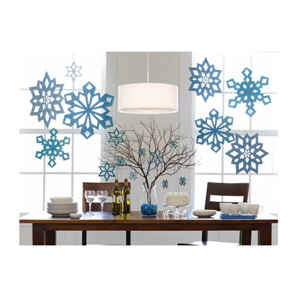 Set 4 decorațiuni albastre Design Ideas Snowfall, 17,5 cm