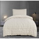 Lenjerie de pat bej din țesătură crep pentru pat de o persoană 140x200 cm Naomi – My House