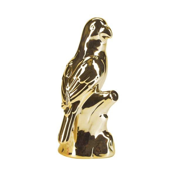 Statuetă din ceramică Miss Étoile, 17,5 x 8,5 cm, auriu, papagal