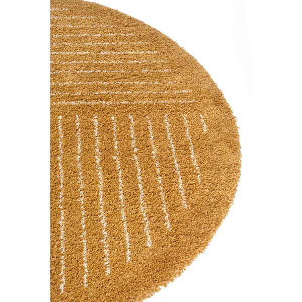 Covor galben ocru rotund ø 120 cm Dion – Hanse Home-image-4