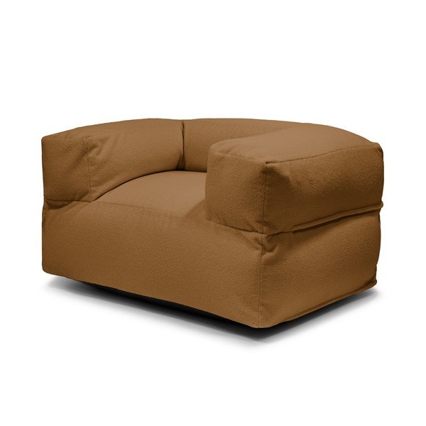 Fotoliu bean bag maro cu tapițerie din țesătură bouclé MooG – SLOWDOWN