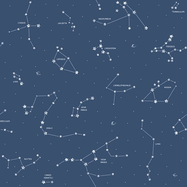 Tapet pentru copii din hârtie 10 m x 53 cm Constellations – Vavex