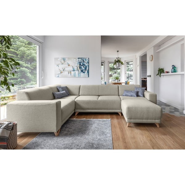 Colțar bej extensibil/cu spațiu de depozitare (cu colț pe partea stângă/în formă de "U") Classy Sophie – Miuform-image-1