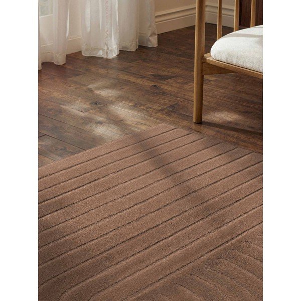Covor bej țesut manual din lână 80x150 cm Arcura – Vikosa-image-2