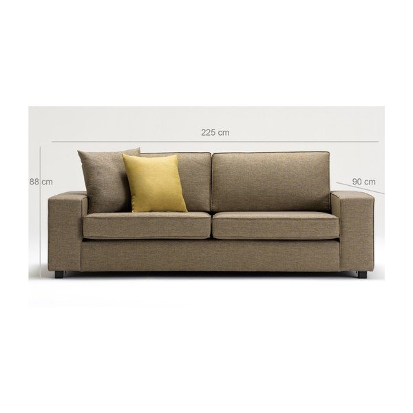 Canapea cu 3 locuri Balcab Home Doty, maro-image-1