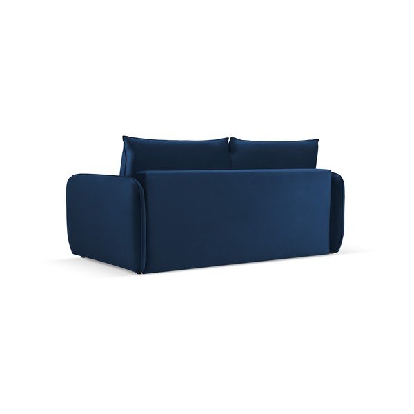 Canapea albastru-închis extensibilă cu tapițerie din catifea 194 cm Vienna – Cosmopolitan Design-image-3