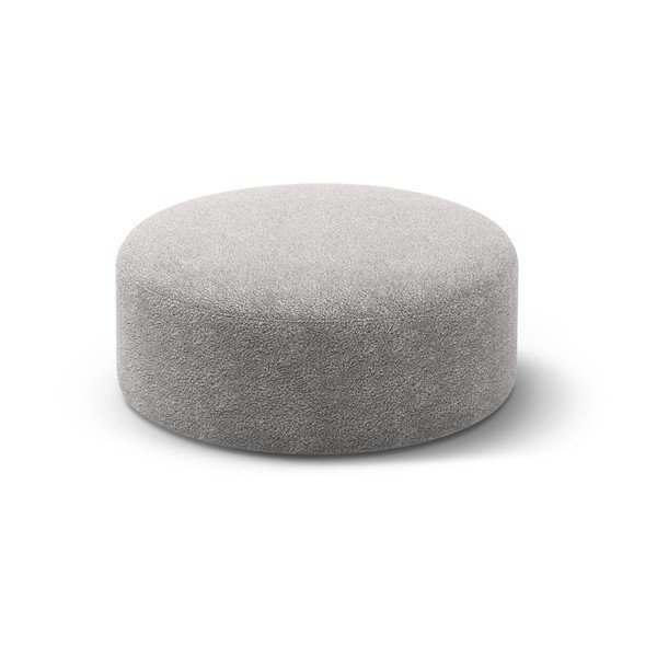 Taburet gri deschis cu tapițerie din țesătură bouclé Dia – Micadoni 