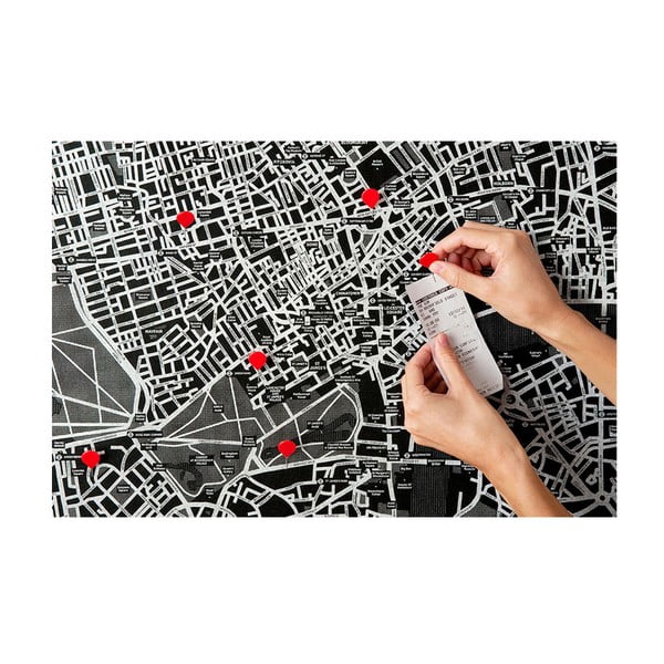 Hartă a Europei de perete Palomar Pin World, 100 x 80 cm, negru-image-3