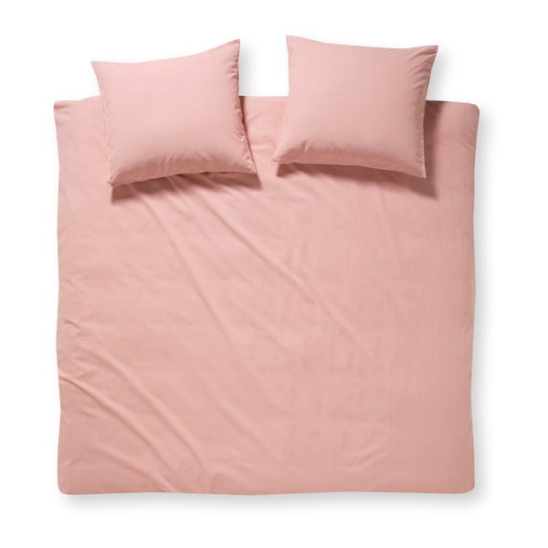 Lenjerie de pat din bumbac Damai Beat Blush, 200 x 240 cm, roz
