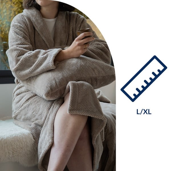 Halat taupe L/XL din micropluș/cocolino Pippa – Tiseco Home Studio-image-4