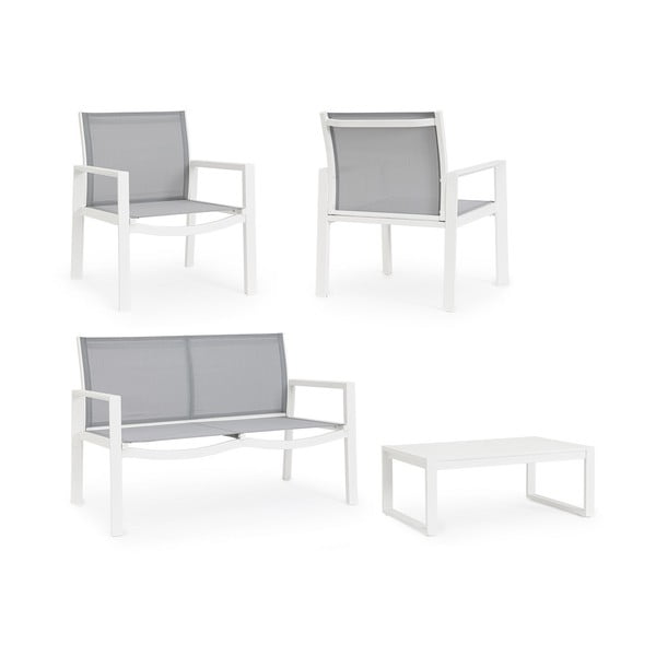 Set mobilier de grădină alb din aluminiu pentru 4 persoane Kallen   – Bizzotto-image-3