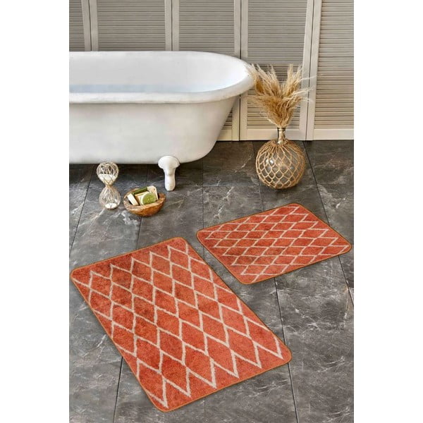 Covorașe de baie teracotă 2 buc. din catifea 60x100 cm – Mila Home-image-4