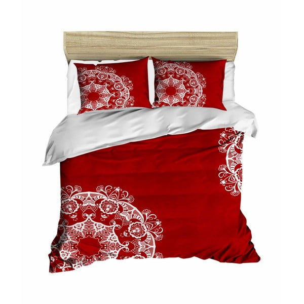 Lenjerie de pat roșie din satin pentru pat dublu-extinsă 200x220 cm – Mijolnir