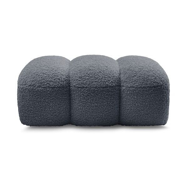 Taburet gri închis cu tapițerie din țesătură bouclé Hippolyte – Bobochic Paris