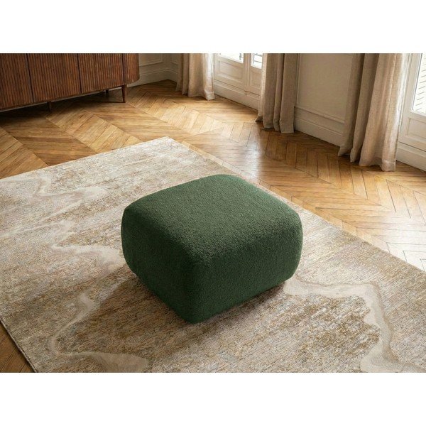 Taburet verde cu tapițerie din țesătură bouclé Montaigne – Bobochic Paris-image-4
