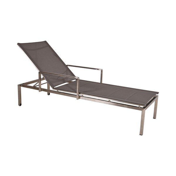 Șezlong de grădină gri din metal Sienna – Garden Pleasure