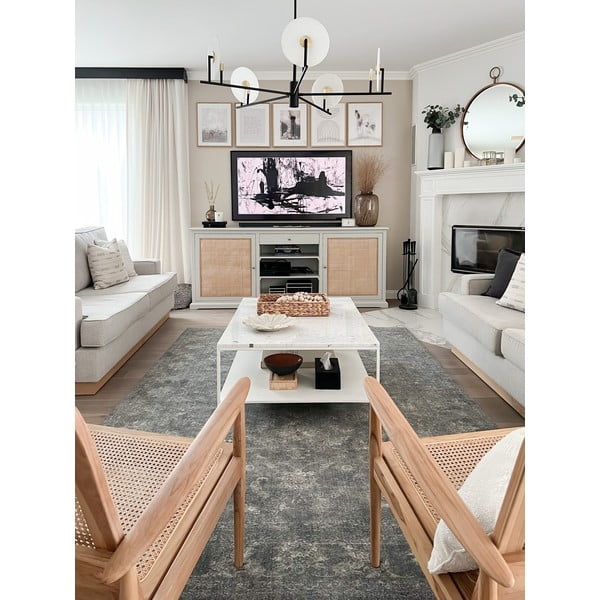 Covor gri din lână 230x340 cm Calisia Vintage Flora – Agnella-image-4