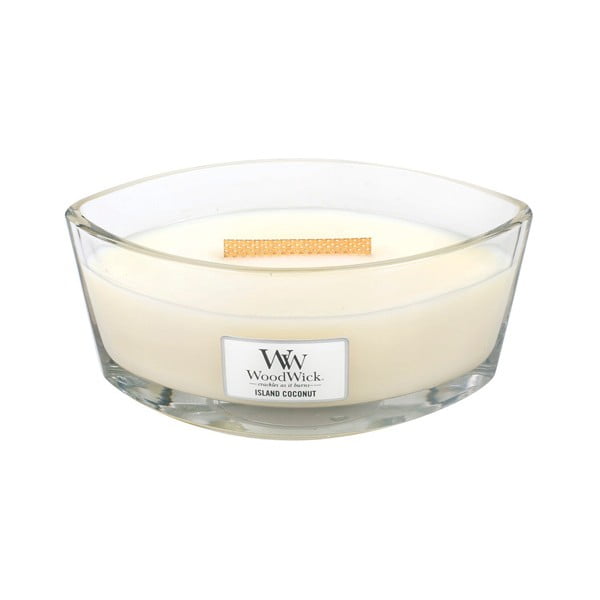 Lumânare parfumată WoodWick, cu aromă de cocos, 453 g, 50 ore