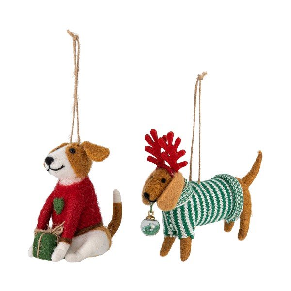 Ornamente de Crăciun 2 buc. din material textil 12 cm Monty – Bloomingville