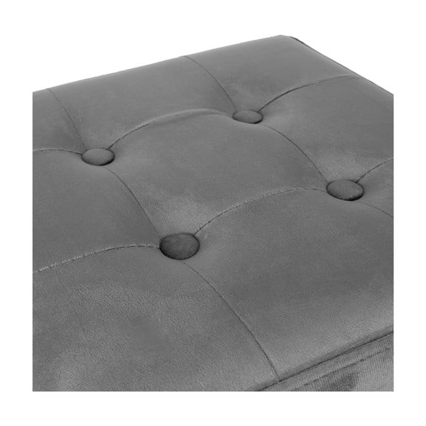 Taburet gri cu tapițerie din catifea – Compactor-image-1