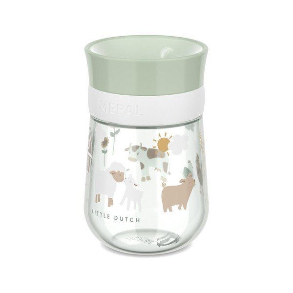Cană pentru copii verde-deschis din plastic 300 ml Little Farm – Mepal