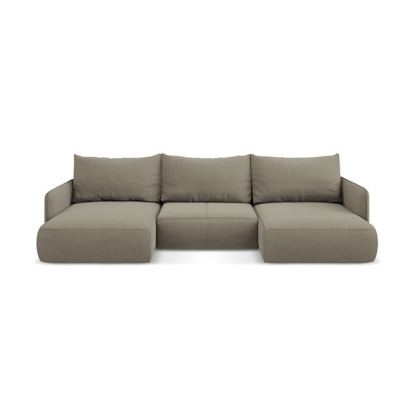 Colțar bej extensibil/cu spațiu de depozitare Nanea – Makamii