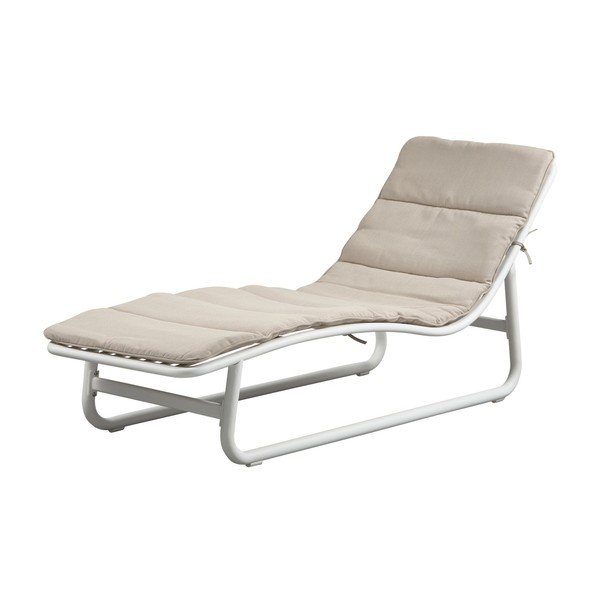 Șezlong de grădină alb/crem din metal Birch – Exotan