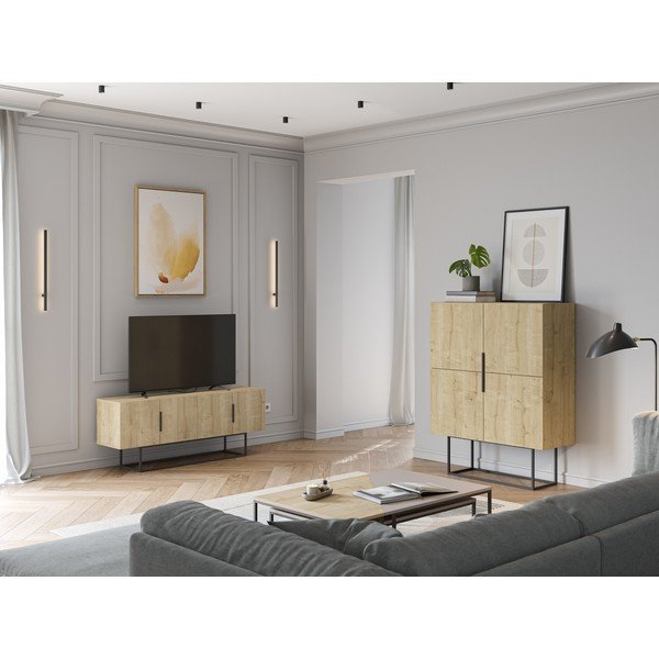 Dulap în culoare naturală cu aspect de lemn de stejar 100x130 cm Titan – Marckeric-image-1