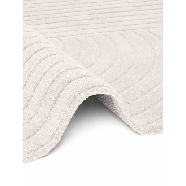 Covor crem țesut manual rotund din lână ø 120 cm Arcura – Vikosa-image-4
