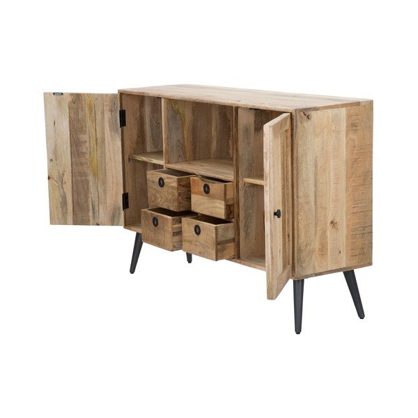 Comodă din lemn de mango Mauro Ferretti Belgrado, lățime 130 cm-image-4