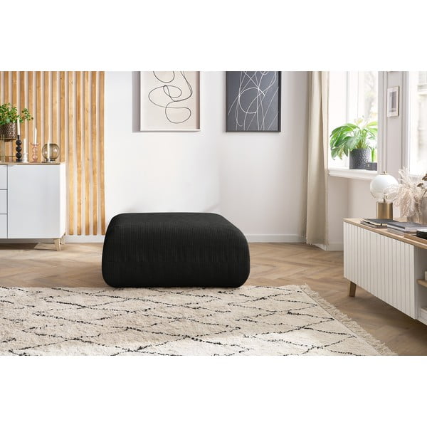 Taburet gri închis cu tapițerie din catifea reiată Lecomte – Bobochic Paris-image-4