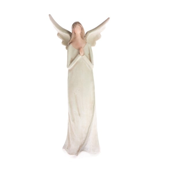 Statuetă decorativă Dakls Praying Angel, înălțime 14,5 cm, bej