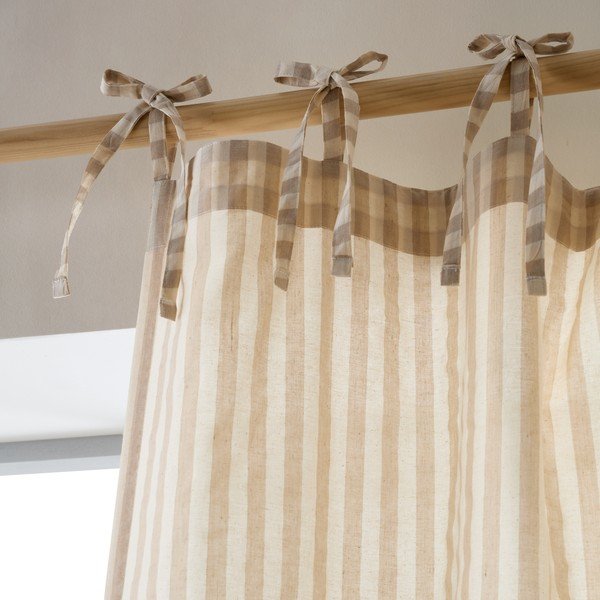 Draperie bej 140x183 cm Zanzibar Woven Stripe – Pineapple Elephant-image-2