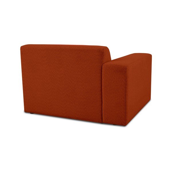 Modul pentru canapea cărămiziu cu tapițerie din stofă bouclé (cu colț pe partea stângă ) Roxy – Scandic-image-2