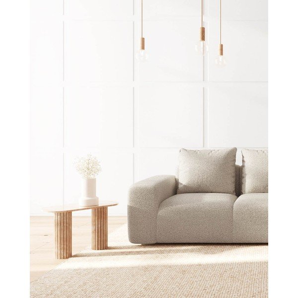 Canapea bej cu tapițerie din stofă bouclé 287 cm Feiro – MESONICA-image-3
