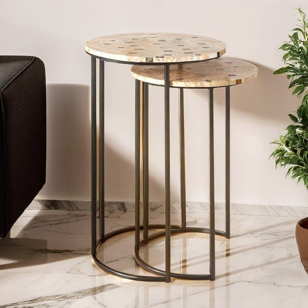 Măsuțe auxiliare 2 buc. rotunde ø 38 cm Halle – Premier Housewares-image-2