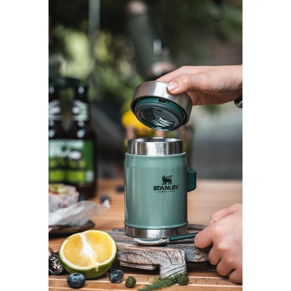 Termos verde pentru mâncare din oțel inoxidabil 400 ml Legendary Classic Hammer Tone Green – Stanley-image-1