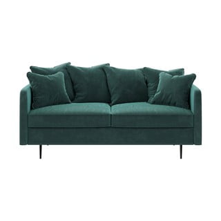 Canapea cu tapițerie din catifea Ghado Esme, 176 cm, verde - turcoaz închis