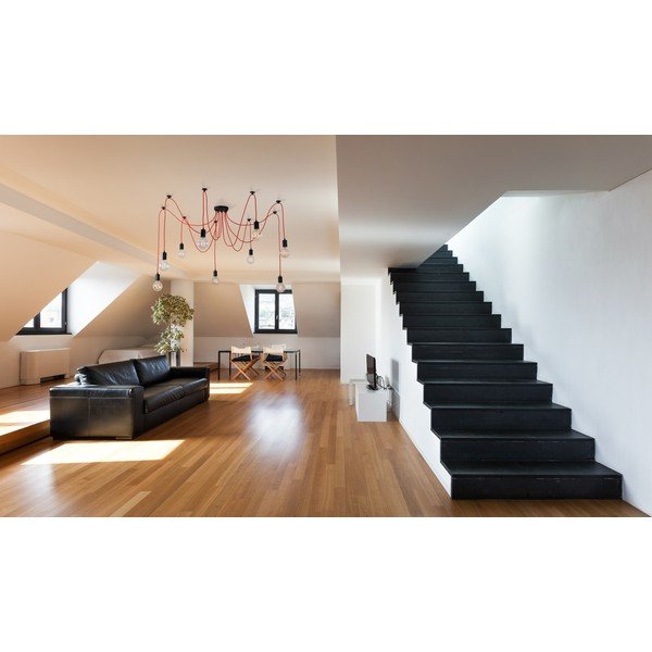 Lustră cu nouă brațe Filament Style Spider, roșu-image-2