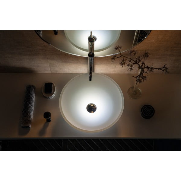 Chiuvetă albă rotundă din sticlă ø 42 cm Telica – Sapho-image-1