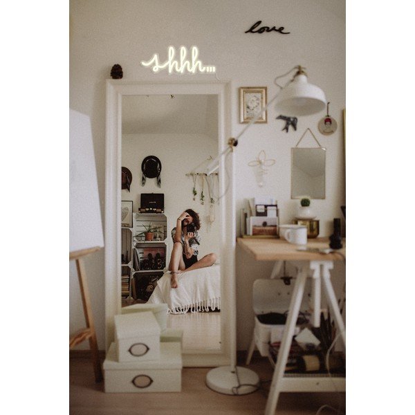 Decorațiune luminoasă de perete Candy Shock Shhh, 40 x 16 cm, galben-image-3