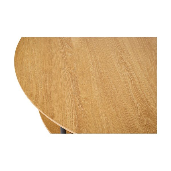 Măsuță de cafea în culoare naturală rotundă cu aspect de lemn de stejar ø 80 cm Pensacola – Unique Furniture-image-3