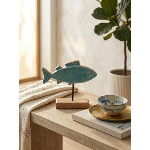 Statuetă din lemn (înălțime 20 cm) Fish – Ego Dekor-image-1