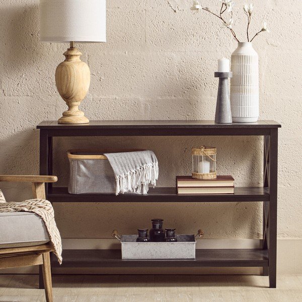 Etajeră neagră din lemn de pin 120x81x40 cm Heritage – Premier Housewares-image-3