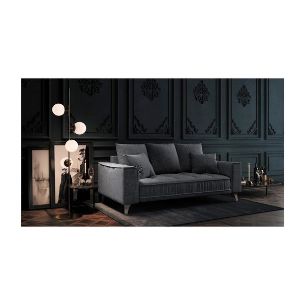 Canapea devichy Chloe, 204 cm, gri închis-image-3