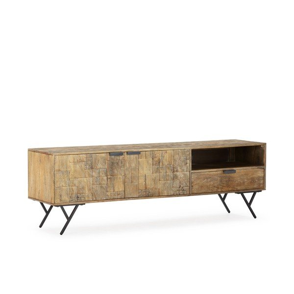 Comodă TV în culoare naturală din lemn de mango 175x55x40 cm Priya – MOME